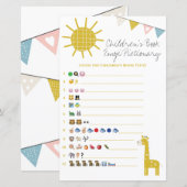 Papier Giraffe Livre Emoji Pictionary Baby shower Jeu (Devant / Derrière)