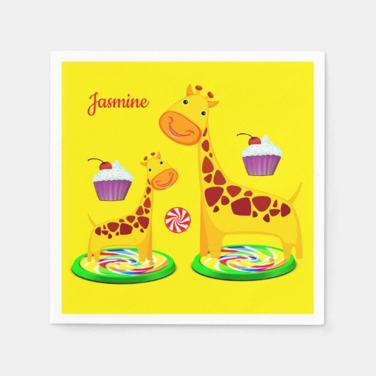 Papier-Giraffe Napkins Servet (Voorkant)