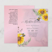 Papier Girasoles de Invitación de Boda Económica Bilingüe (Devant / Derrière)