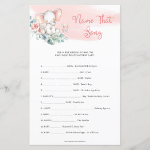 Papier Girl Elephant Eucalyptus Nom Ce Jeu De Chanson