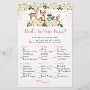 Papier Girl Woodland Floral What's In Your Purse Game