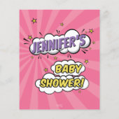 Papier Girly Superhero Comic Book Douche Wives for baby (Dos)