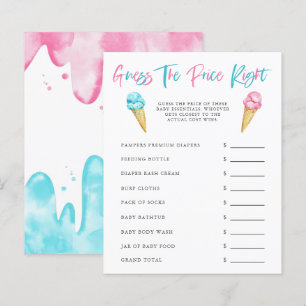 Papier Glace Cream Genre Reveillez Party Devinez Le Prix