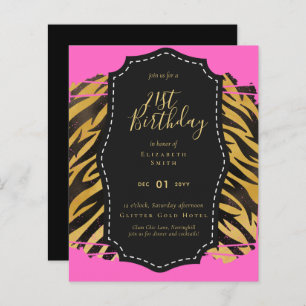 Papier Glam Girly Parties scintillant 21e anniversaire (o