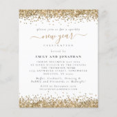 PAPIER | Glam Gold Glitter New Year Eve Invite Flyer (Voorkant)