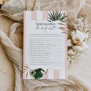 Papier Glam rose rayures Qui connaît la mariée meilleur j