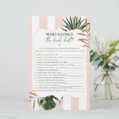 Papier Glam rose rayures Qui connaît la mariée meilleur j (Debout devant)