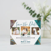 Papier Glam Rust Blush Turquoise & Gold Chic Modern Date  (Debout devant)