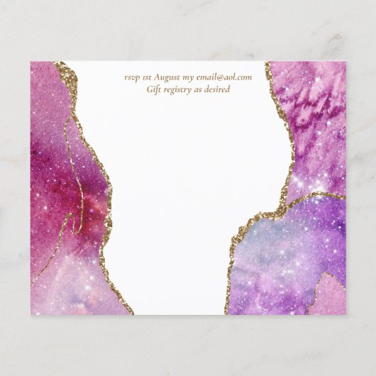 Papier Glamor rose Or Agate Mariage Inviter CHEAP (Dos)