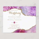 Papier Glamor rose Or Agate Mariage Inviter CHEAP (Devant)