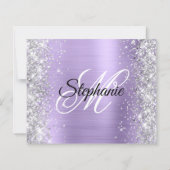 Papier Glamour Monogramme Argent Pâle Violet 50e Annivers (Dos)