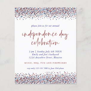 PAPIER Glitter Red Blue Juli 4de Onafhankelijkheid Flyer