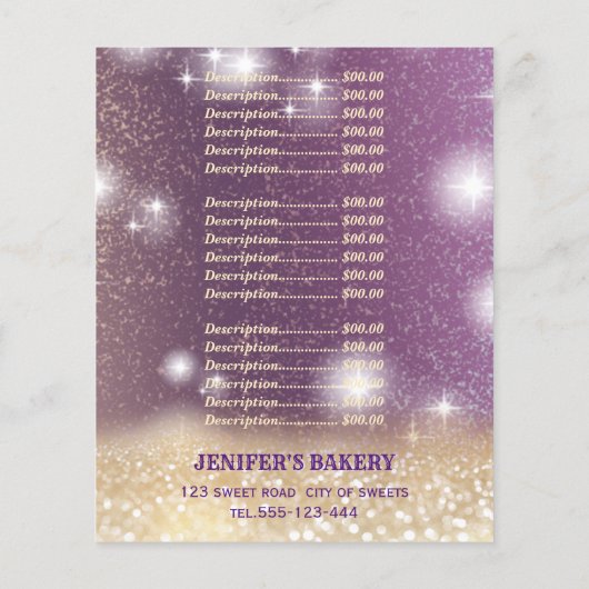Papier Glittery gouttes cupcake chef script boulangerie (Dos)