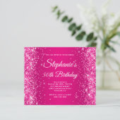 Papier Glittery Raspberry Rose Chaud Ombré 50e Anniversai (Debout devant)