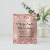 Papier Glittery Rose Gold Glam 50e anniversaire Invitatio (Debout devant)