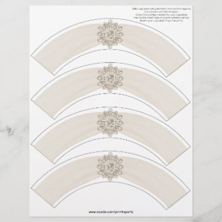 Papier Glitz et Glam Cupcake Wrap - Crème