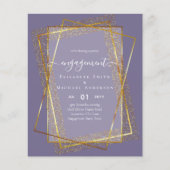 Papier Glitzy Glam ENGAGEMENT Partie Invitations BUDGET (Devant)