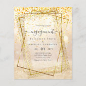 Papier Glitzy Glam ENGAGEMENT Partie Invitations BUDGET (Devant)