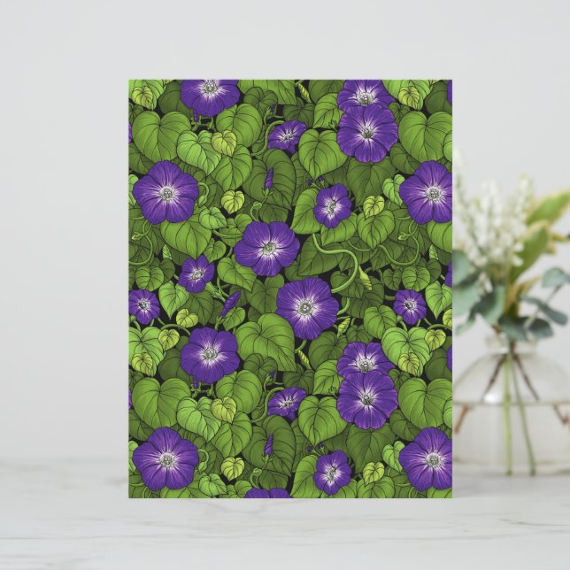 Papier Gloire du matin en violet et vert (Debout devant)