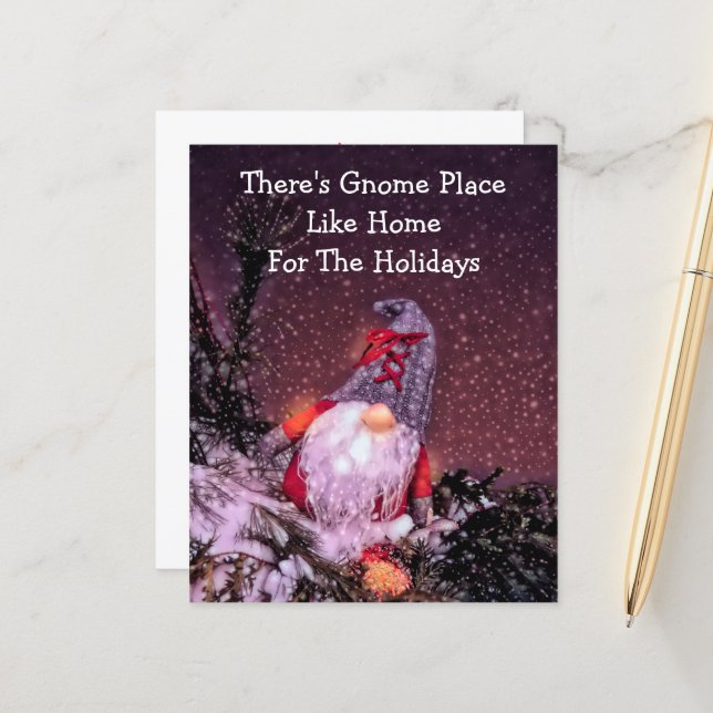 Papier Gnome Budget Noël Nouvelle Maison Pour Les Vacance (Devant/Arrière en situation)