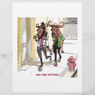 Papier Gnou Âge Hipsters Drôle