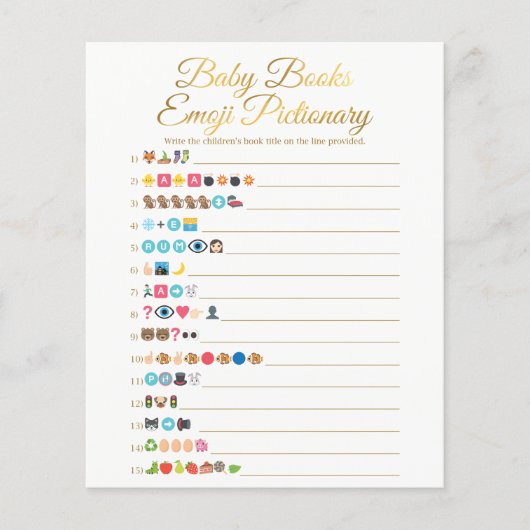 Papier Gold Baby Books Emoji Pictionary Jeu (Devant)