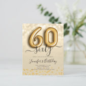 Papier Gold Balloon Parties scintillant 60e anniversaire  (Debout devant)