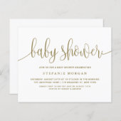 Papier Gold Calligraphy Baby Shower Invitation (Devant / Derrière)