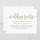 Papier Gold Calligraphy Mariage Fête Invitation (Devant / Derrière)