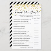Papier Gold Confetti Trouvez le jeu d'anniversaire invité (Devant / Derrière)