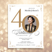 Papier Gold Custom Photo Budget 40e anniversaire Invitati