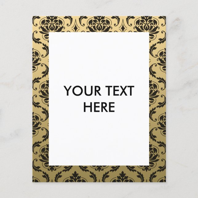 Papier Gold et Black Classic Damask (Devant)