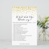 Papier Gold Fête des mariées Game - Ce que la mariée a di (Debout devant)