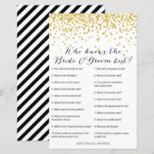 Papier Gold Fête des mariées Game - qui connaît la mariée (Devant / Derrière)