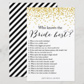 Papier Gold Fête des mariées Game - qui connaît mieux la  (Devant / Derrière)