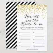 Papier Gold Fête des mariées Jeu - L'Âge De La Mariée (Devant / Derrière)