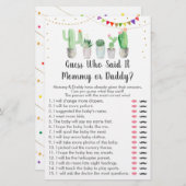 Papier Gold Fiesta Cactus Devinez Qui A Dit Le Jeu (Devant / Derrière)