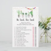 Papier Gold Fiesta Cactus Il A Dit Qu'Elle A Dit Jeu (Debout devant)