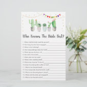 Papier Gold Fiesta Cactus Qui Connaît La Mariée Meilleur  (Debout devant)