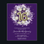Papier Gold Foil Sweet 16 Ballons Anniversaires Invitatio<br><div class="desc">Faites savoir à vos amis de marquer leurs calendriers pour votre journée spéciale avec ces belles invitations bleu poussiéreux Sweet 16. Chaque invitation présente un design festif avec de beaux ballons, parfait pour mettre l'ambiance pour une journée de plaisir et de célébration. Que vous ayez l'intention d'organiser un gala de...</div>