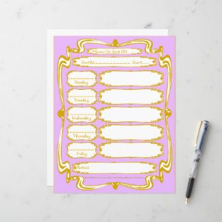Papier Gold Frame Border Fabric Font Weekday Planner