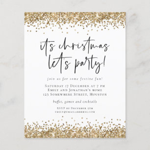PAPIER Gold Glitter-kerstfeestfeest Flyer