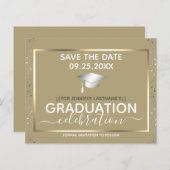 Papier Gold Graduation Enregistrer la date Budget de l'in (Devant / Derrière)