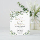 Papier Gold Green Budget Douche nuptiale Invitation (Debout devant)