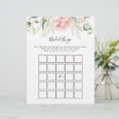 Papier Gold Green Folial Floral Bridal Bingo Jeu (Debout devant)