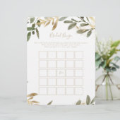 Papier Gold Greenery Automne Bridal Bingo Jeu (Debout devant)