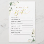 Papier Gold Greenery Baby in Bloom Trouvez l'invité (Devant)