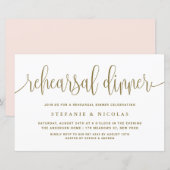 Papier Gold Jolie Calligraphie Dîner simple de répétition (Devant / Derrière)