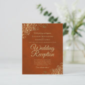 Papier Gold Lace Orange Mariage Réception BUDGET Invitati (Debout devant)