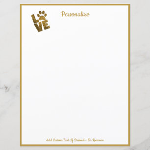 Papier Gold Love votre animal de compagnie Empreinte de p